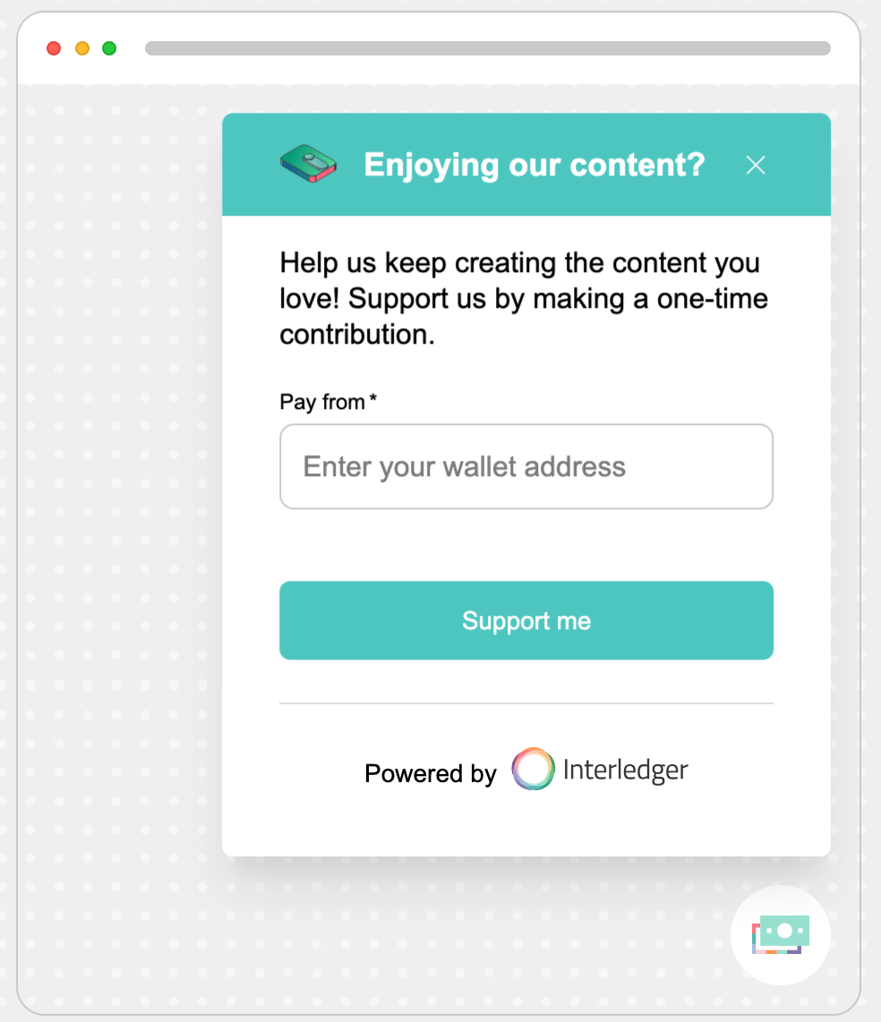 Preview panel showing how the widget will appear with a custom title and message